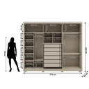 Ver mais imagens de Roupeiro Dubai Majestic 2.7 com 6 Portas 6 Gavetas e Espelho com 8 Pés Vila Rica