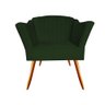Poltrona Decorativa Emily Suede Verde Pés Madeira Mz Decor - 2