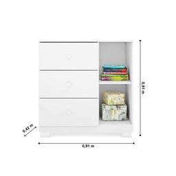 Cômoda Infantil Ane com 1 Porta - Branco - 4