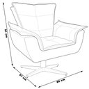 Ver imagem 3 de Poltrona Decorativa Base Giratória Cromada Charger Suede Bege - Gran Belo
