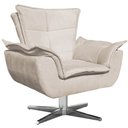 Ver imagem 1 de Poltrona Decorativa Base Giratória Cromada Charger Suede Bege - Gran Belo