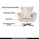 Ver imagem 4 de Poltrona Decorativa Base Giratória Cromada Charger Suede Bege - Gran Belo