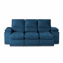 Ver imagem 5 de Sofá Veneza 2,40m Retrátil Reclinável Azul Usb e Porta Copos - King House