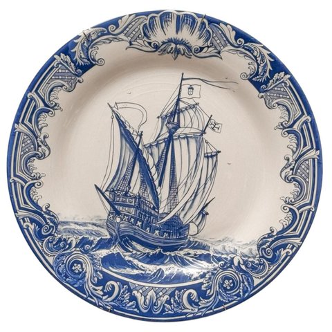 Prato Decorativo Portugues Artesanal Luiz Salvador Mod 3