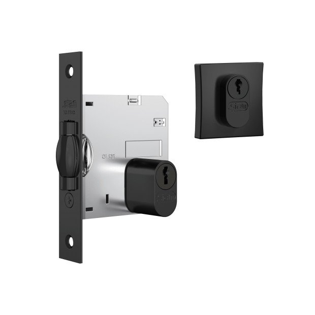 Fechadura Porta Stam Pivotante Rolete 1005 Preto Fosco