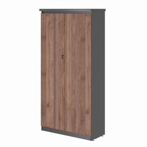 Armario com 2 Portas 4 Prateleiras Emir Noce Preto