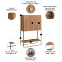 Ver imagem 3 de Balcão Aparador Bar 90cm com 2 Portas Mario Hanover/dourado A10 - Mpozenato