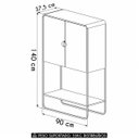 Ver imagem 4 de Balcão Aparador Bar 90cm com 2 Portas Mario Hanover/dourado A10 - Mpozenato