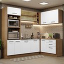 Ver imagem 1 de Armário de Cozinha Completa de Canto 399cm Rustic Branco Agata Madesa 01