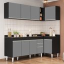 Ver imagem 2 de Armário de Cozinha Modulado de Canto Esquerdo 4 Peças Cp50 Balcão com Tampo Preto/cinza - Lumil Lumi