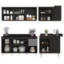 Ver imagem 6 de Armário de Cozinha Modulado de Canto Esquerdo 4 Peças Cp50 Balcão com Tampo Preto/cinza - Lumil Lumi