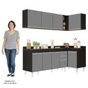 Ver imagem 5 de Armário de Cozinha Modulado de Canto Esquerdo 4 Peças Cp50 Balcão com Tampo Preto/cinza - Lumil Lumi