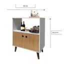 Ver imagem 2 de Aparador Buffet Canadá Retrô para Sala Cor Branco Ripado