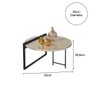 Mesa de Centro Luxo Orquídea Mdf 15mm para Sala de Estar - Base Preto Tampo Off White - 3