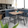 Mesa de Cozinha com 4 Cadeiras Preto Carvalho Manteiga Alexia Shop Jm - 1