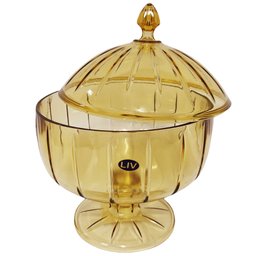 Boleira Acrílica Luxxor Rosa 33cm +Bomboniere Liv 1,3L Amber - 8