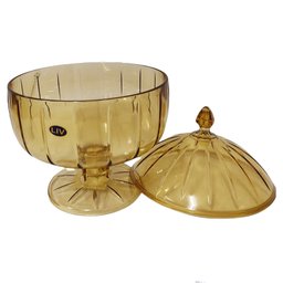 Boleira Acrílica Luxxor Rosa 33cm +Bomboniere Liv 1,3L Amber - 9