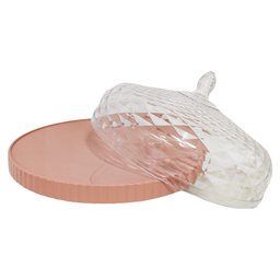 Boleira Acrílica Luxxor Rosa 33cm +Bomboniere Liv 1,3L Amber - 3