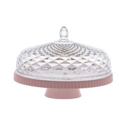 Boleira Acrílica Luxxor Rosa 33cm +Bomboniere Liv 1,3L Amber - 2