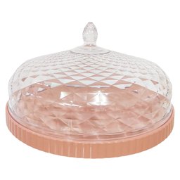 Boleira Acrílica Luxxor Rosa 33cm +Bomboniere Liv 1,3L Amber - 5