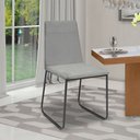 Ver imagem 2 de Kit 2 Cadeiras de Jantar Cozinha Industrial Lexa Veludo - Élpis Móveis - Cinza - Preta