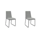 Ver imagem 1 de Kit 2 Cadeiras de Jantar Cozinha Industrial Lexa Veludo - Élpis Móveis - Cinza - Preta