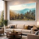 Ver imagem 1 de Quadro Vista Floresta de Coníferas Montanhas Paisagem Canvas