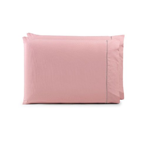 Kit 2 Pçs Par Fronha Paris Percal 150 Fios 100% Algodão 70x50cm sem Aba: Rosê