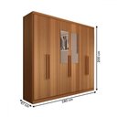 Ver imagem 6 de Guarda-roupa Casal Mykonos 6 Portas 2 Gavetas com Espelho Cinamomo - Panorama Móveis