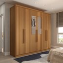 Ver imagem 1 de Guarda-roupa Casal Mykonos 6 Portas 2 Gavetas com Espelho Cinamomo - Panorama Móveis