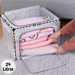Caixa Organizadora Roupas Multiuso 24l - Compacta e Funcional - 5