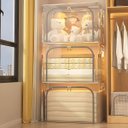 Ver imagem 3 de Caixa Organizadora Roupas Multiuso 24l - Compacta e Funcional