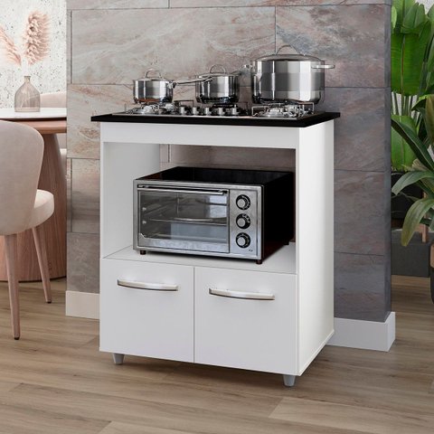 Balcão Cali para Cooktop 4 Bocas 2 Portas Cozinha Mb1 75cm