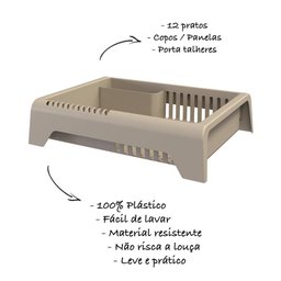 Escorredor de Louça em Plástico Smile - Stolf Areia - 2