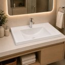 Ver mais imagens de Kit com 2 Lavatório Pia Retangular 60cm em Plástico Lavabo Preto/Branco