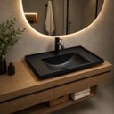 Ver imagem 7 de Kit com 2 Lavatório Pia Retangular 60cm em Plástico Lavabo Preto/Branco