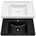 Ver imagem 1 de Kit com 2 Lavatório Pia Retangular 60cm em Plástico Lavabo Preto/Branco