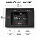 Ver imagem 5 de Kit com 2 Lavatório Pia Retangular 60cm em Plástico Lavabo Preto/Branco