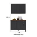 Ver imagem 4 de Cozinha Compacta Bariloche 6 Portas 2 Gavetas com Tampo e Pés 100% MDF Chumbo - Indékes