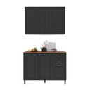 Ver imagem 2 de Cozinha Compacta Bariloche 6 Portas 2 Gavetas com Tampo e Pés 100% MDF Chumbo - Indékes