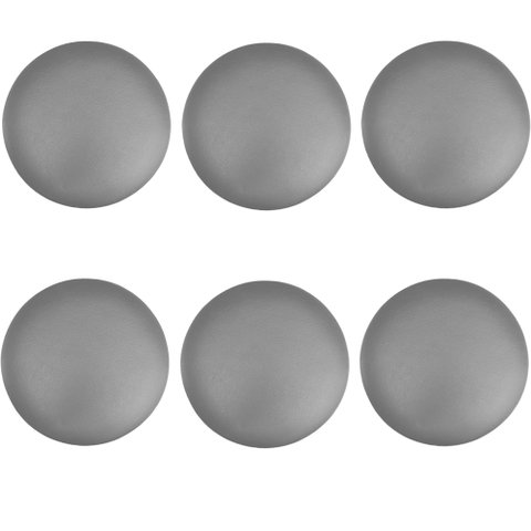 Kit 06 Assentos Redondo Banqueta Cadeira Estofados Poltronas H02 Corino Cinza 35 cm - Lyam Decor Ass
