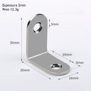 Ver imagem 2 de 10PCS Cantoneira L 90º Inox 30x30 Reforço Móveis Prateleiras