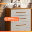 Ver imagem 6 de Cômoda Sapateira com Rodízios 4 Gavetas 2 Portas Ripada Eva