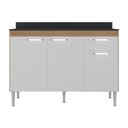 Ver imagem 3 de Balcão de Cozinha 120cm Gabinete para Pia Paris Multimóveis Mp2233 Rustic-branco Rustic-branco