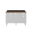 Ver imagem 7 de Balcão de Cozinha 120cm Gabinete para Pia Paris Multimóveis MP2233 Rustic-Branco