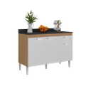 Ver imagem 1 de Balcão de Cozinha 120cm Gabinete para Pia Paris Multimóveis MP2233 Rustic-Branco