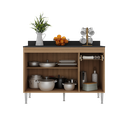 Ver imagem 4 de Balcão de Cozinha 120cm Gabinete para Pia Paris Multimóveis MP2233 Rustic-Branco