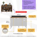 Ver imagem 2 de Balcão de Cozinha 120cm Gabinete para Pia Paris Multimóveis MP2233 Rustic-Branco