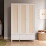 Guarda-roupa Rattan 3 Portas e 2 Gavetas - Branco Divicar - 2