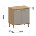 Ver imagem 3 de Balcão de Cozinha 2 Pts Tampo 80cm Duna Luciane Móveis Freijó/cinammon